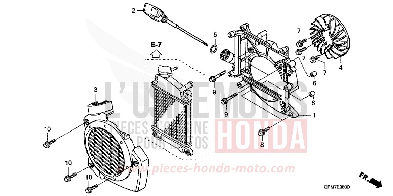 COOLING FAN/RADIATOR COVER for NHX 110 PEARL SILKY WHITE (NHA67) from 2010